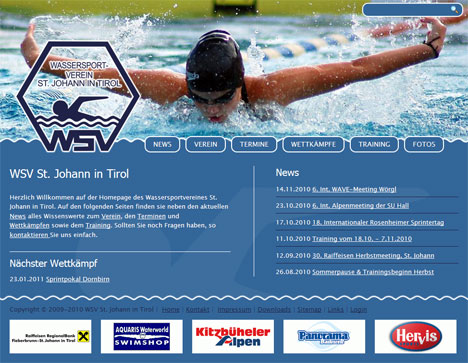 TYPOlight-Website für den WSV St. Johann in Tirol