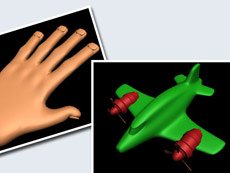 3D-Modellierung: Hand & Flugzeug