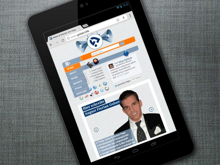 GOLSER.info auf dem Nexus 7