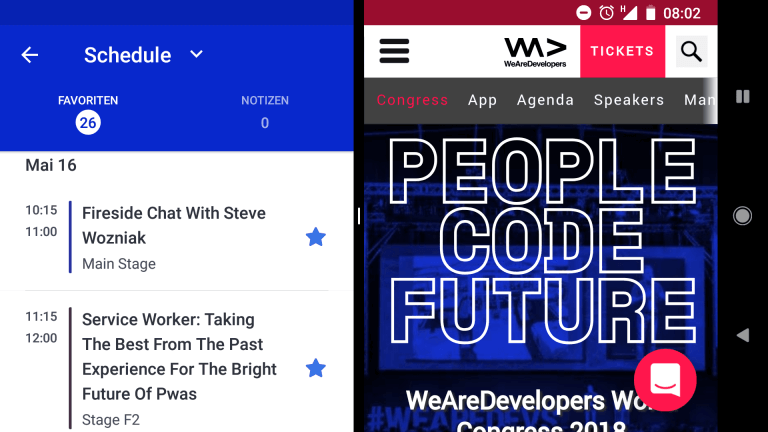 Digitale WeAreDevs Agenda